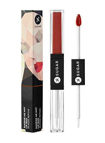 Sugar Cosmetics Spudge Me Not Lip Duo - 26 Rose Repose, 3,5 ml 2 em 1 batom, acabamento fosco, acabamento brilhante, fórmula