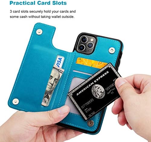 Vaburs iPhone 11 Pro Max Case Wallet com suporte de cartão, Mandala padrão em relevo Premium PU PU CALUMENTO MAGNÉTICO DUPLO
