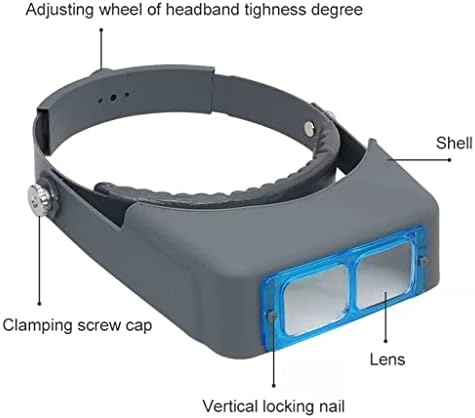 Copo de copos de uso grosso, com óculos de turbante lupa, reparando a ampliação do capacete de três mãos