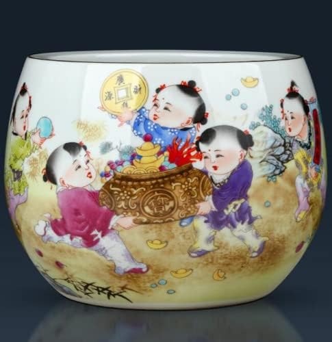 Xialon 28cm Jingdezhen Cerâmica Famille Rose Cornucopia Ornamentos de riqueza Decoração