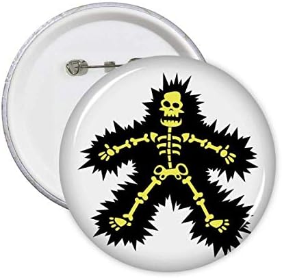 Electorskulling Skeleton Cartoon Round Pins Butge Button Button Decoração de acessórios 5pcs