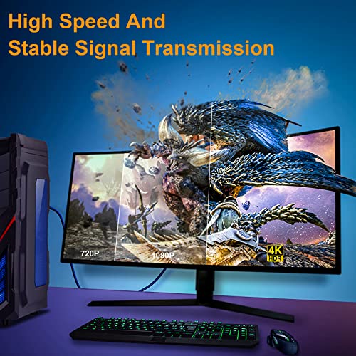 Cabos veecoh 4k HDMI 15 pés/5m Cabos HDMI de alta velocidade de alta velocidade 2.0, Highwings HDR 4K@60Hz 1080p@120Hz, HDMI