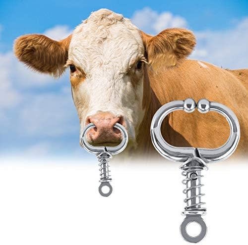 Tiiyee gado anel de nariz, aço inoxidável fazenda de fazenda de animais veterinários equipamentos de arco de vaca