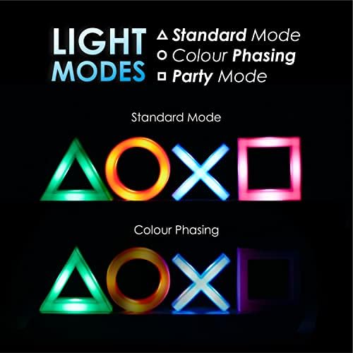 Paladone PlayStation Icons Light com 3 modos de luz - iluminação de sala de jogo reativa musical