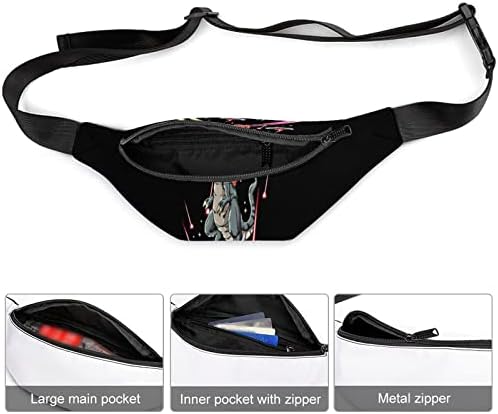 Espaço laser olhos gatos andando na cintura t-rex pacote de fanny para homens feminino esportivo saco saco crossbody impressão