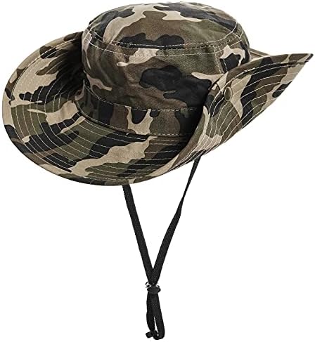 Meninos camuflados sun-bucket-chat de verão ao ar livre de safari chapinha boonie-cap para crianças grandes 7-14 anos