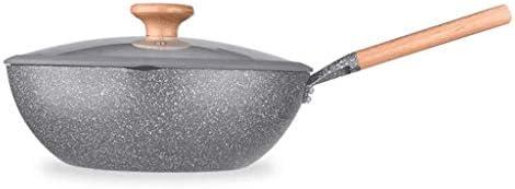 GYDCG WOK - Non Stick Copper Copper Ceramic Base Cooking Fry Pan ， Caçarola Conjunto com lâmpada de louça de pálpebra e forno Seguro de cobre