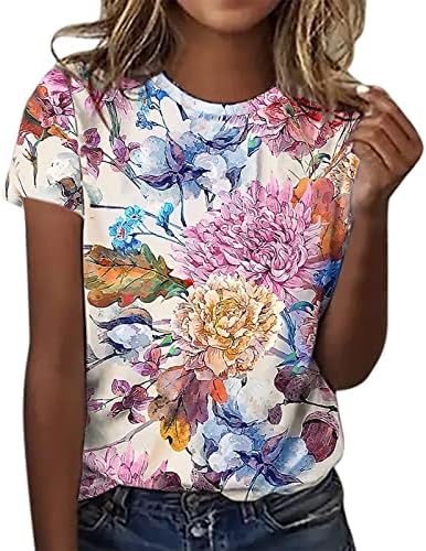 Mulheres modernas camisetas de verão camisetas de verão redondo pescoço aquarela de girassol de leão de de leão-de-leão de manga