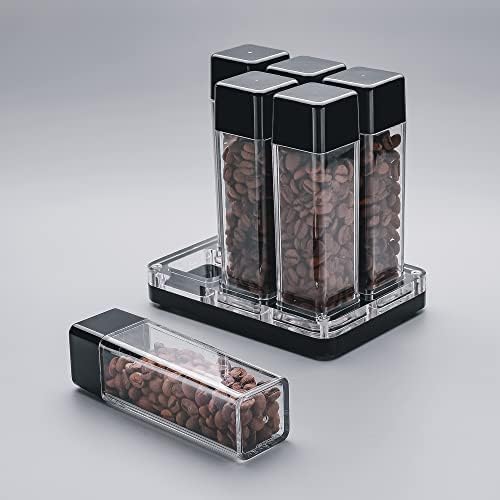 Normcore 6 Tubos Celas de feijão de café com Stand & Hopper - Papóis de feijão de café de dose única - Conjunto de armazenamento