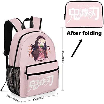 Bfuxzmi Lightweight Packable Anime Backpack Bookbag Daypack para adolescentes Bolsa de viagem ao ar livre de grande capacidade