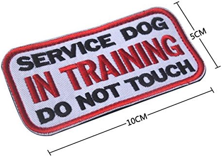 Cão de serviço de 3,94 x 1,96 polegada em treinamento não toca em patches de cães táticos Milite Military Badge Emblem