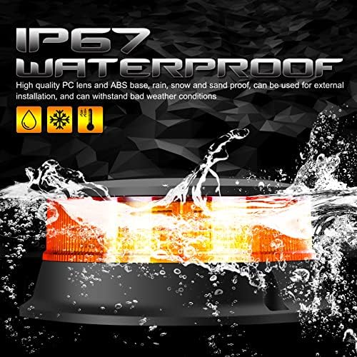 Dyasen LED Amber Beacon Strobe Light, luzes de emergência de 4,2 , Luz de aviso de segurança de montagem permanente 360 ​​°