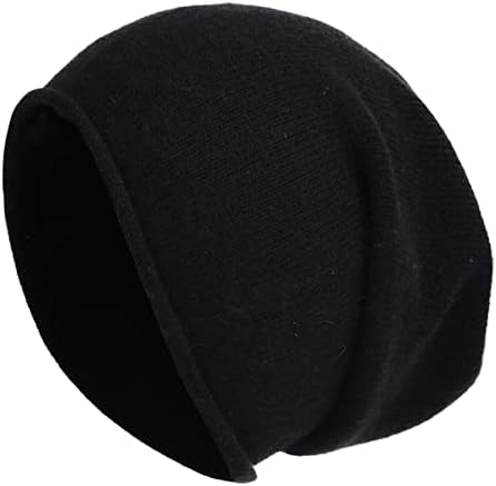 chapéus de gorro de malha de inverno jaxmonoy para mulheres ， caxemira lã mistura quente malha macia de chapéu de capitão de skully