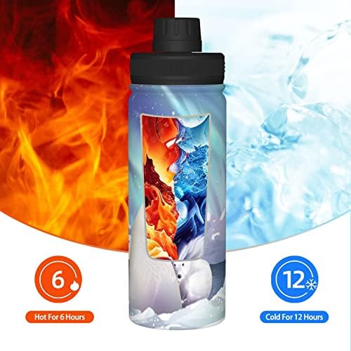 Garrafa de água aurora-save-polar-beca de 18 oz de aço inoxidável a vácuo de balão largo com tampa de bico à prova de vazamentos