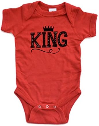 Apericots Cute King Baby Boy Bodysuit com coroa em algodão super macio