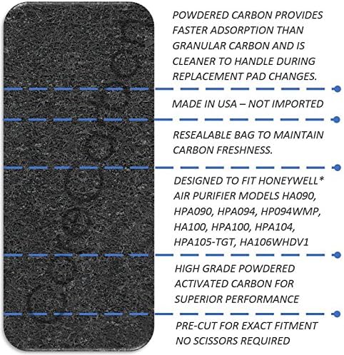 COROCARBON 8-PACK EXAT FAT-FILTER Projetado para ajustar os modelos de purificador de ar Honeywell HA090, HPA090,