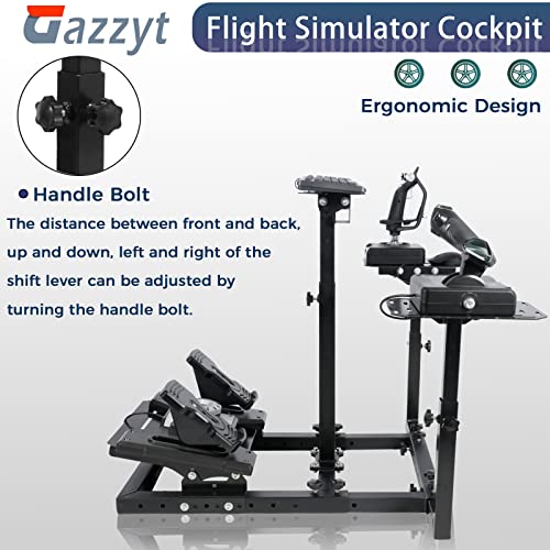 Gazzyt Flight Gaming Stand & Racing Wheel Frame com vários painéis de alavanca de mudança adequados para Logitech G27 G29 X52 x56 Thrustmaster Hotas Warthog, não incluído roda, pedais, shifter, joystick