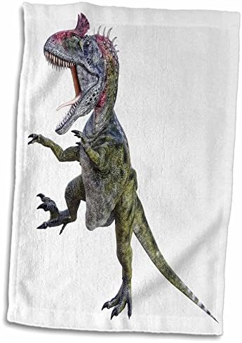 3drose Cryolophosaurus dinossauro correndo para a direita e pulando - toalhas
