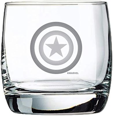 Marvel Glass Conjunto - Capitão América e Logos de Thor - Conjunto de presentes colecionáveis ​​de 2 óculos - 10 oz. Capacidade - Design clássico - bases resistentes