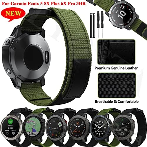 Murve Sport nylon trançado loop watchband pulstrap para Garmin Fenix ​​7 7x 6x 6pro 5x 5plus 3HR EasyFit Raple Rlean