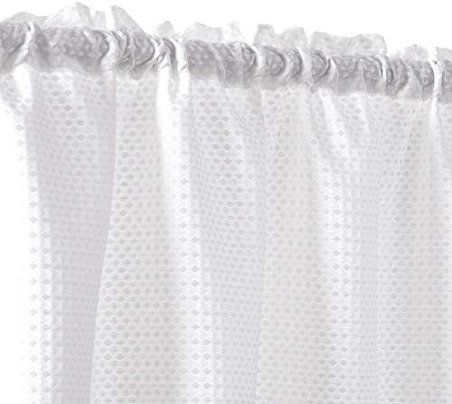 Cortinas de cozinha branca lazzzy Cortinas de café cortinas texturizadas cortinas de camada para banheiro cortina de janela de 24 polegadas conjunto de cortinas para sala de estar com cortinas de filtragem de luz de luz do bolso da haste 2 painéis