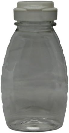 Mann Lake CN240 Garrafa de aperto de plástico de 24 pacotes com tampa de topo branca, 8 onças