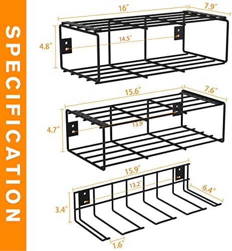 VZINO 2 Define o organizador da ferramenta elétrica com estação de carregamento, suporte de parede do suporte para perfuração com suporte para chaves de fenda, organizadores de ferramentas de garagem pesada e armazenamento, rack de prateleira de ferramentas de utilidade para moedor, caixa de fe