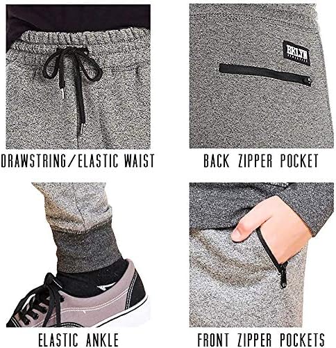 Brooklyn Athletics Fleece calças de lã de garotos Active Zipper Pocket Sweetpante
