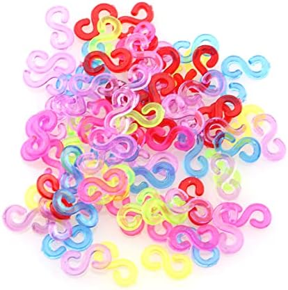 Taodan 200pcs Loom Band Clips 200 pcs clipes de plástico transparente clipes de borracha para pulseira DIY Fazendo coloridos coloridos