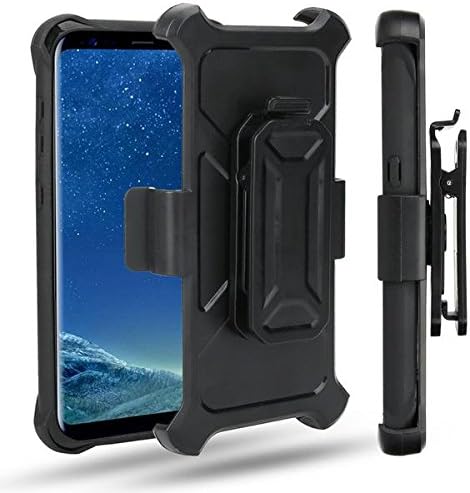 Casos de Sycase Compatível para Samsung Galaxy Note 8 [série de carbono] com estojo de coldre robusto de corpo inteiro pesado [clipe giratório da correia] [Kickstand] para Galaxy Note 8 Case - Blue