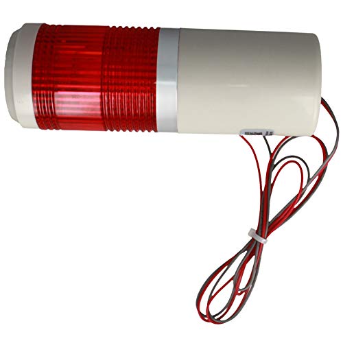 OTHMRO 1PCS 220V 3W Luz de aviso, lâmpada de torre de luz industrial, LED da coluna Indicador de luz redonda da torre contínua peças eletrônicas plásticas leves para estação de trabalho sem som vermelho