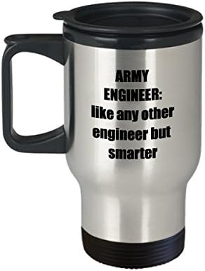 Caneca de viagem de engenheira do exército - Presente de caneca de café com engenharia engraçada sarcástica