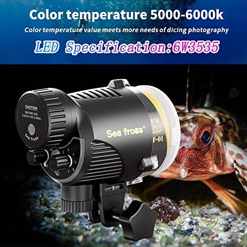 Seafrogs Scuba mergulho estroboscópio Flash leve à prova d'água 100m/328 pés com fotografia subaquática do braço de esfera