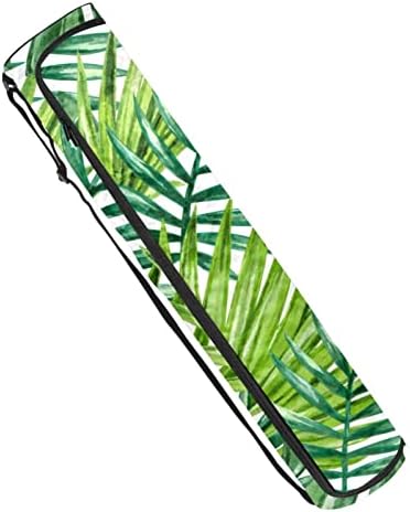 Saco de tapete de ioga ratgdn, folhas de palmeira tropical Exercício de ioga transportadora