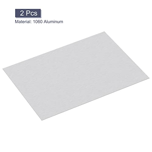 Folha de alumínio UXCELL 1060, 300 mm x 200 mm Placa de alumínio retângulo de 1 mm de metal plano com filme de proteção, 2pcs