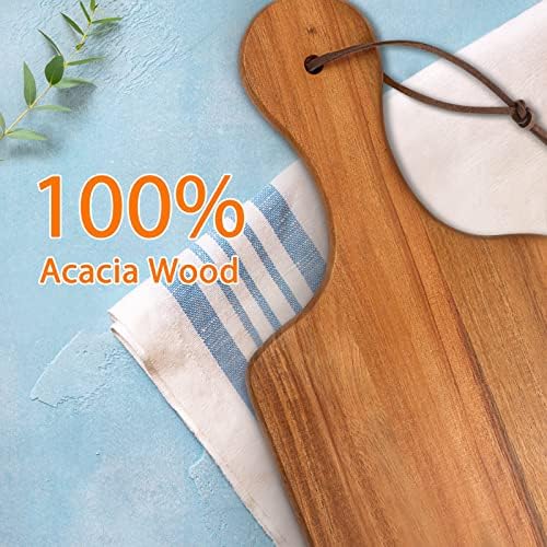 Homexcel Acacia Wood Rutting Board for Kitchen, tábua de corte com alça, tábua de cortar 17 x6 para carne, queijo, pão, legumes, frutas e muito mais
