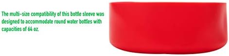 Mente Reader Hydro Sleeve Cup Solter, Bota de silicone para balão de água, tampa inferior da garrafa anti-deslizamento, 64 onças, vermelho