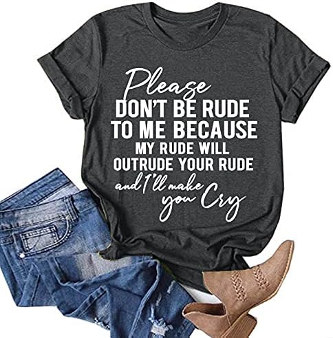 Blusa gráfica básica para mulheres de camiseta redonda de calças curtas Camisa relaxada de fit