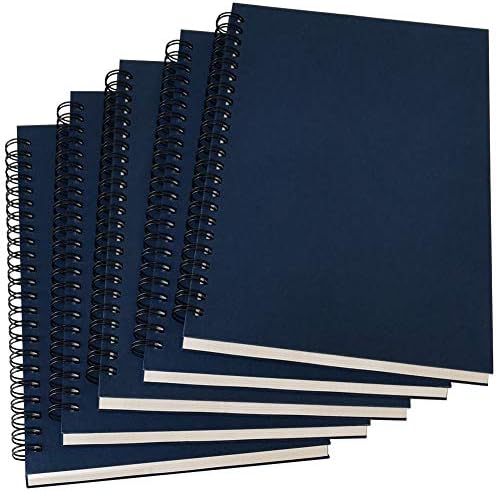 Caderno em espiral Yuree A5 forrado, 100gsm de papel de espessura e tampa de kraft dura, 60 folhas, 8,35 x 5,9, azul, 5 pacote