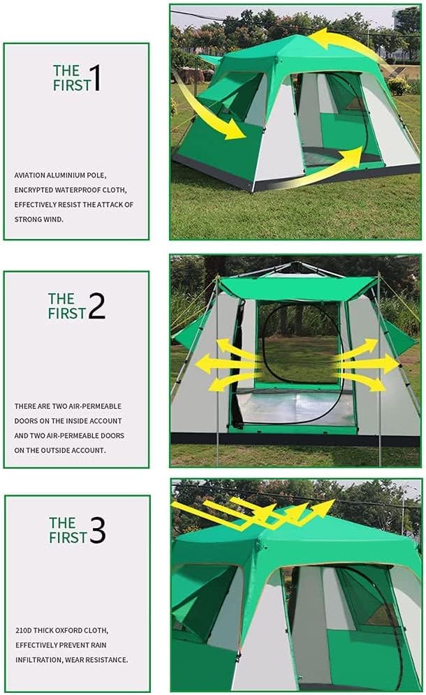 Haibing tenda de 5 a 8 pessoas tenda de acampamento de camping tenda com porta dupla com zíper e tenda da família de bolsas