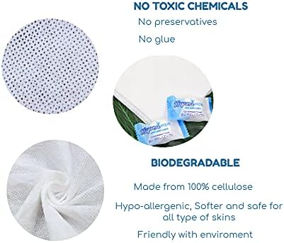 Kiyomi kiyomi 200 pcs + toalha compactada de tubo, 8,6in x 9,5in, fácil uso, multi-funional, branco