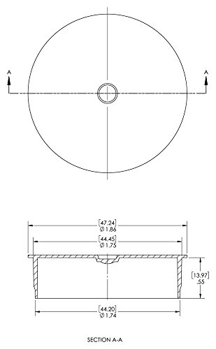 CAPLUGS QPVCP150CQ1 PLACE DE PIPE PLÁSTICO. Tubo od 1,86 iD de tubo 1,75 pvcp-1 1/2, pp, tubo od 1,86 iD de tubo 1.75, vermelho