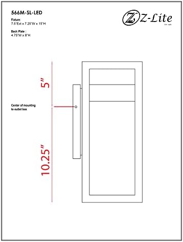 Z-Lite 566m-Sl 1 Light Outdoor Wall Scona, prata