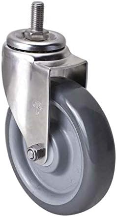Casteros -gateadores aço inoxidável 5 polegadas, podem suportar 150 kg | MUITA DE SILA ESTILO UNIVERSAL | Casters de poliuretano - cinza