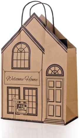 Pacote de boas -vindas de 10 sacos de presente em forma de casa