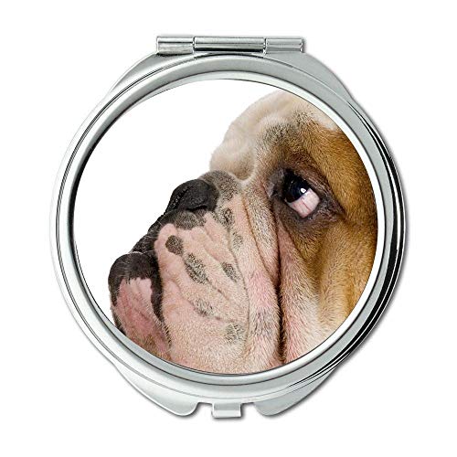 Espelho, espelho de viagem, cão engraçado, espelho de bolso, ampliação de 1 x 2x