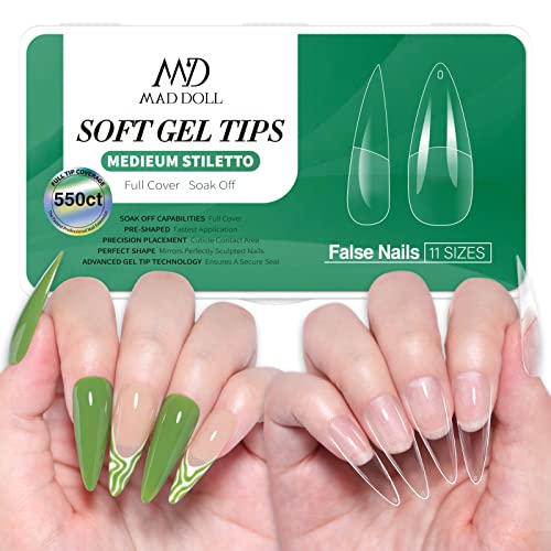 Punto-550 ct de acrílico médio de acrílico dicas de unhas falsas ， 4pcs cola super forte para prearcuar nas unhas