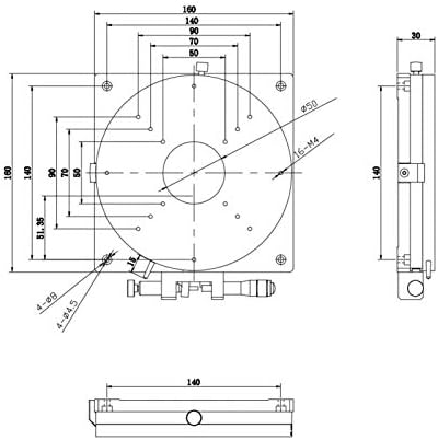 Alremo Huangxing - R Plataforma de rotação, estágio de rolamento de precisão, 160mm30mm para testar equipamentos de produção