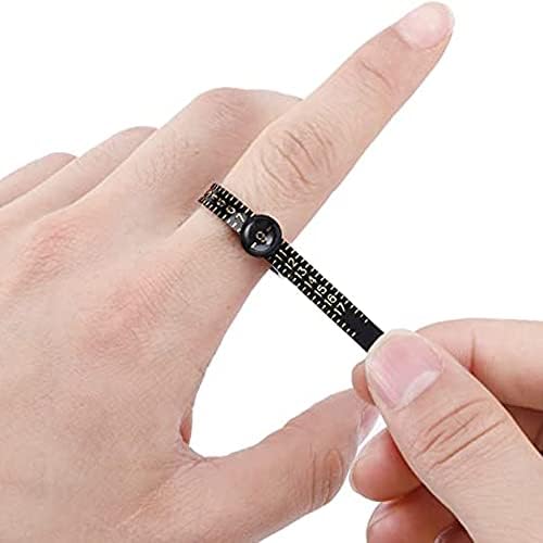 Ferramenta de medição do Sizer Ring com Melhor, Medidor de Tamanho do dedo Reutilizável dos EUA, Medidor de Anilos para Dedos, Black