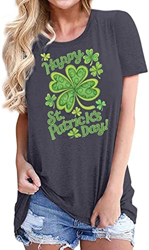 T-shirt do dia de St. Patrick para mulheres impressões gnome fofas Mangas curtas Retro Manga curta Casual Tops soltos